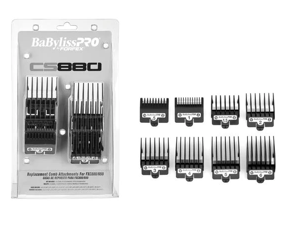 PAQUETE DE 8 ACCESORIOS NEGROS BABYLISS #FXCS880