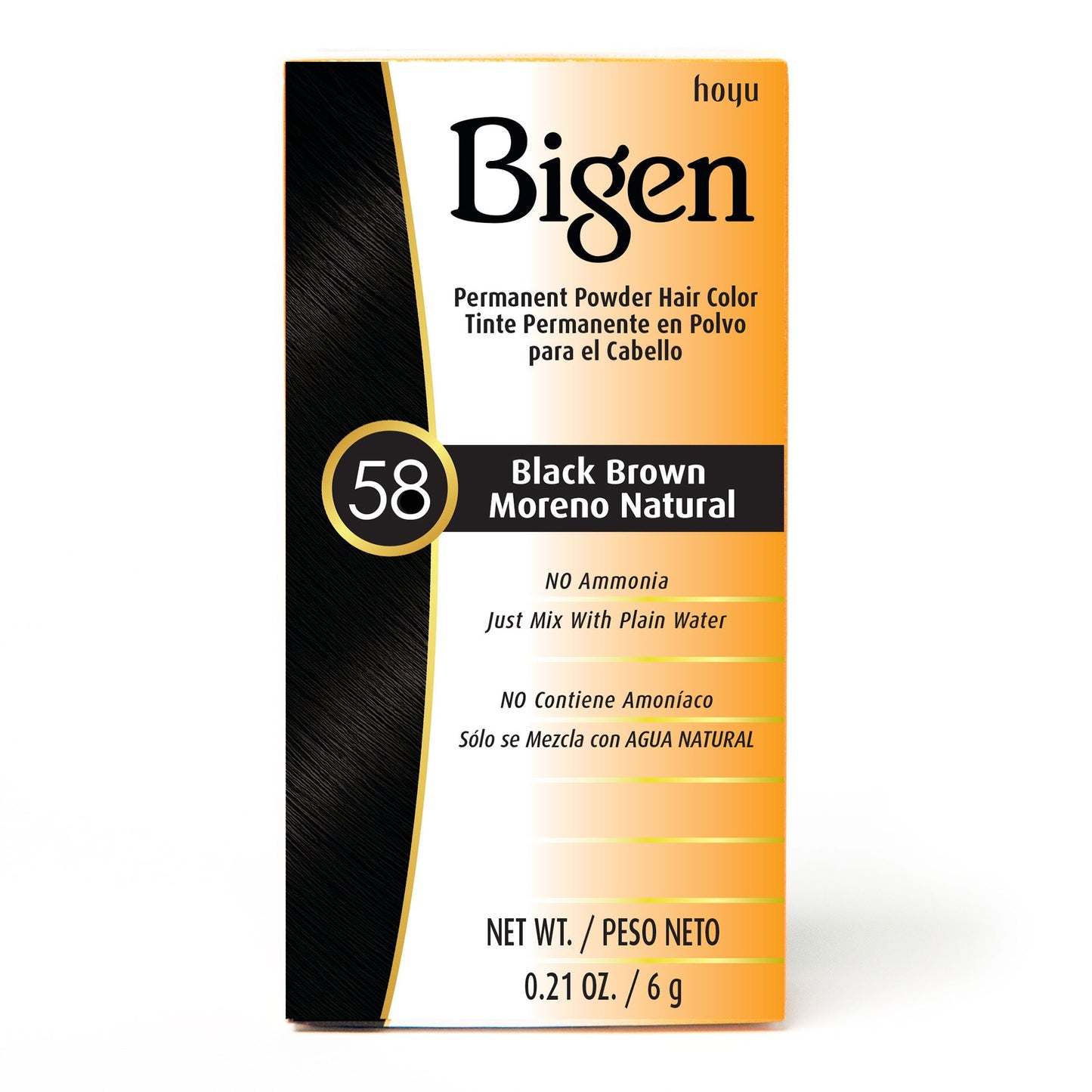 BIGEN POLVO PERMANENTE COLORANTE PARA CABELLO NEGRO MARRÓN 58