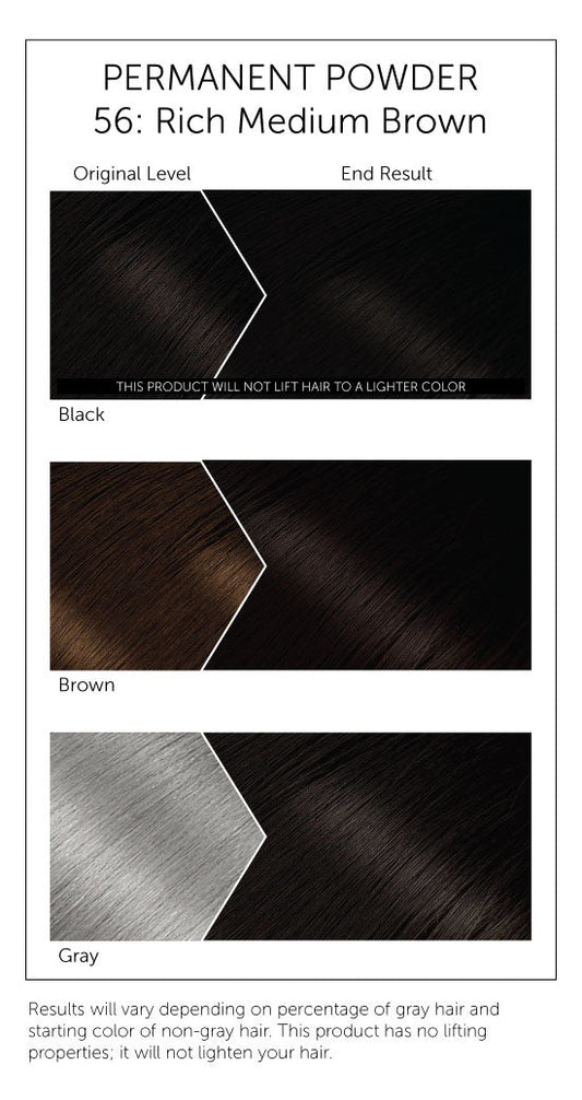 BIGEN PERMANENT POWDER HAIR COLOR RICH MEDIUM BROWN 56
