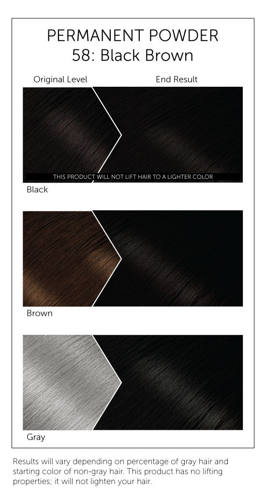 BIGEN POLVO PERMANENTE COLORANTE PARA CABELLO NEGRO MARRÓN 58
