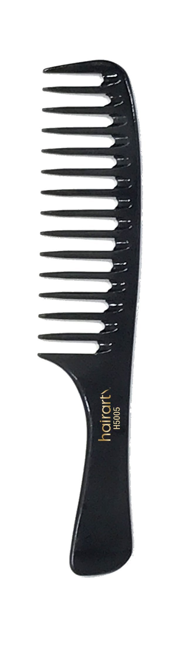 HAIRART FINISHING BARBER COMB WIDE TEETH BLACK 8" #H5005