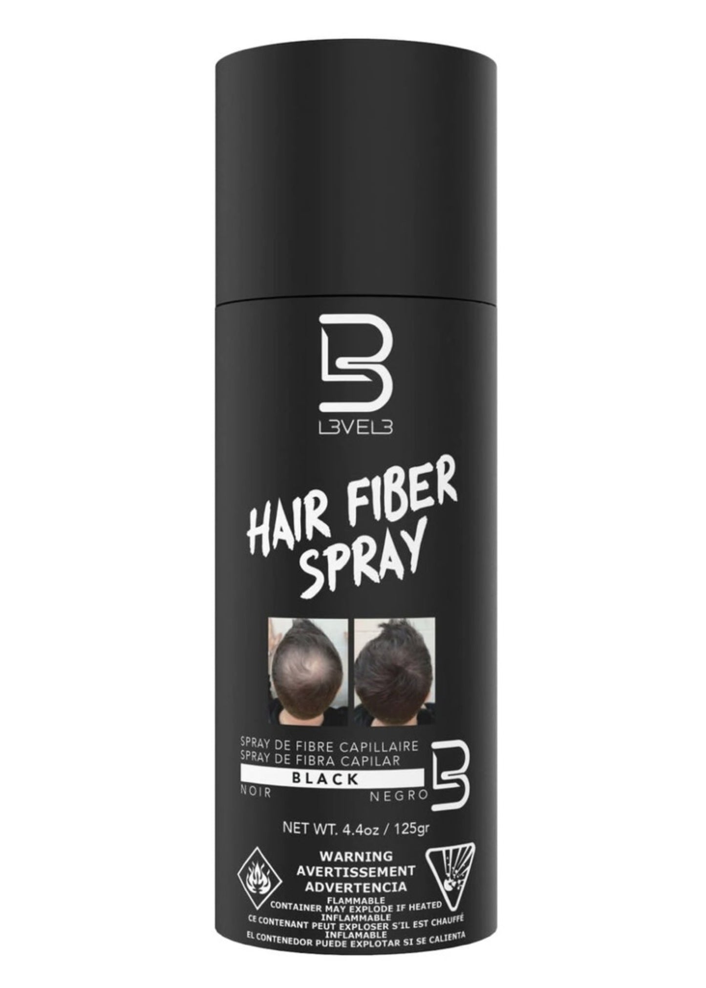 L3VEL3 SPRAY PARA FIBRA DE CABELLO NEGRO