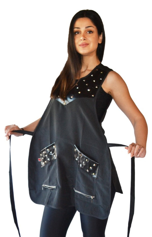 STYLIST METAL STUD COBBLER  ONE SIZE BLACK #345