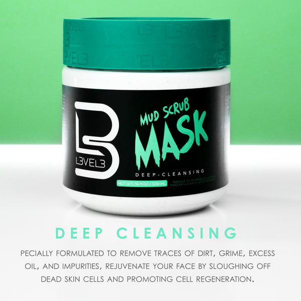 L3VEL3 FACIAL MUD SCRUB MASK 16.9 OZ