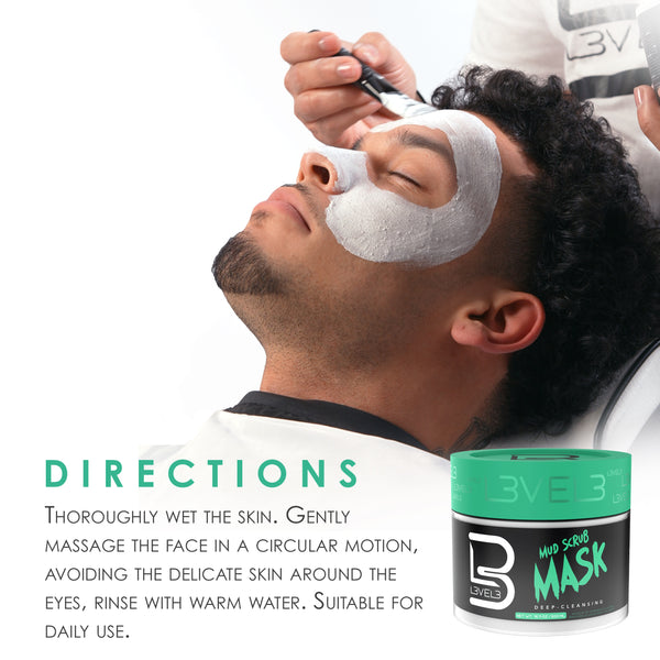 L3VEL3 FACIAL MUD SCRUB MASK 16.9 OZ