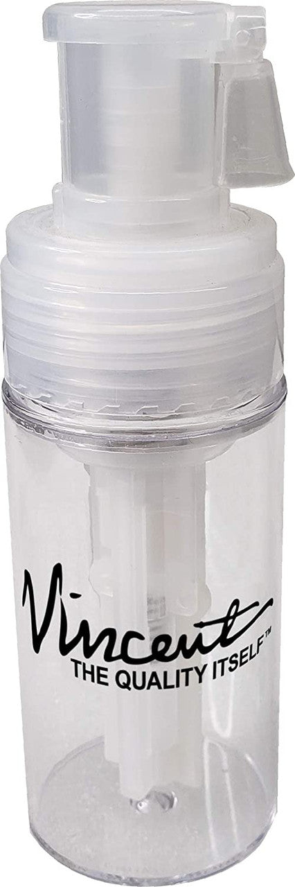 VINCENT CLEAR PLASTIC POWDER BOTTLE VT173