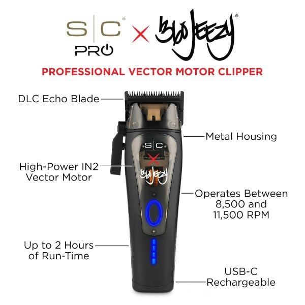 StyleCraft x 360 Jeezy Professional Hair Clipper with IN2 Vector Motor