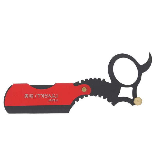 Fraas Finger Razor MISAKI FINGER STRAIGHT RAZOR - BLACK RED – MC Barber Supply