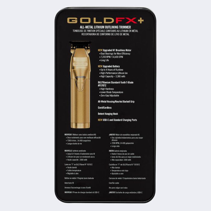 RECORTADORA DE PERFILES BABYLISSPRO® GOLDFX+ TOTALMENTE METÁLICA DE LITIO #FX787NG 