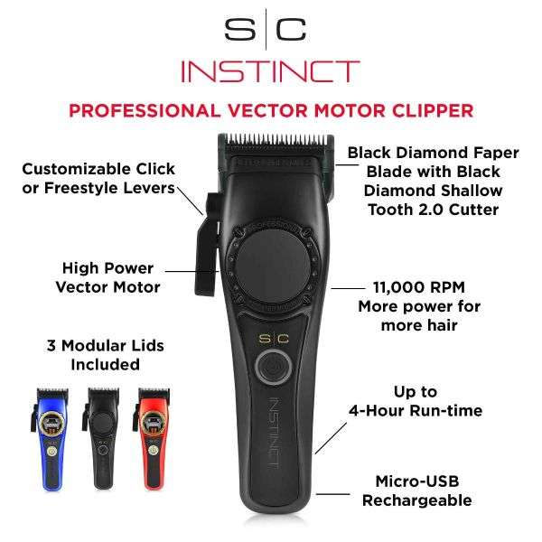 STYLECRAFT INSTINCT CLIPPER CORDLESS HAIR CLIPPER #SC607M