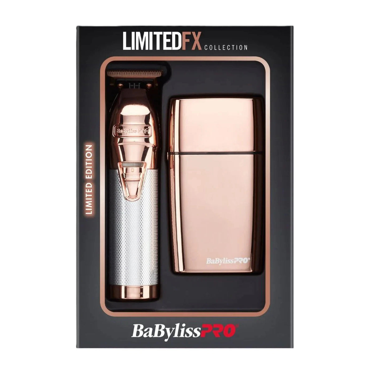 BaBylissPRO Limited Edition Rose Gold Trimmer & Double Foil Shaver Set FXDUOFS2TRG