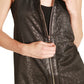 DELANTAL CON CREMALLERA DELANTERA DE LEOPARDO DE ESTILISTA, NEGRO, TALLA ÚNICA N.º 145