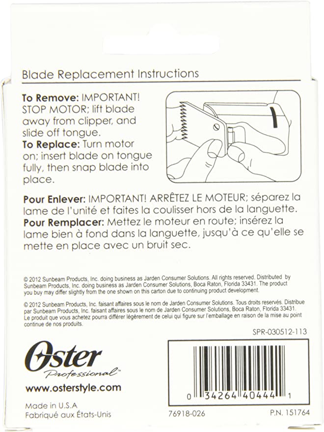 OSTER DETACHABLE BLADE SIZE 000