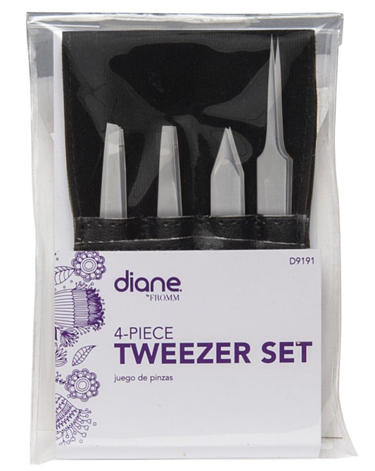 DIANE TWEEZER SET 4PC WITH CASE D9191