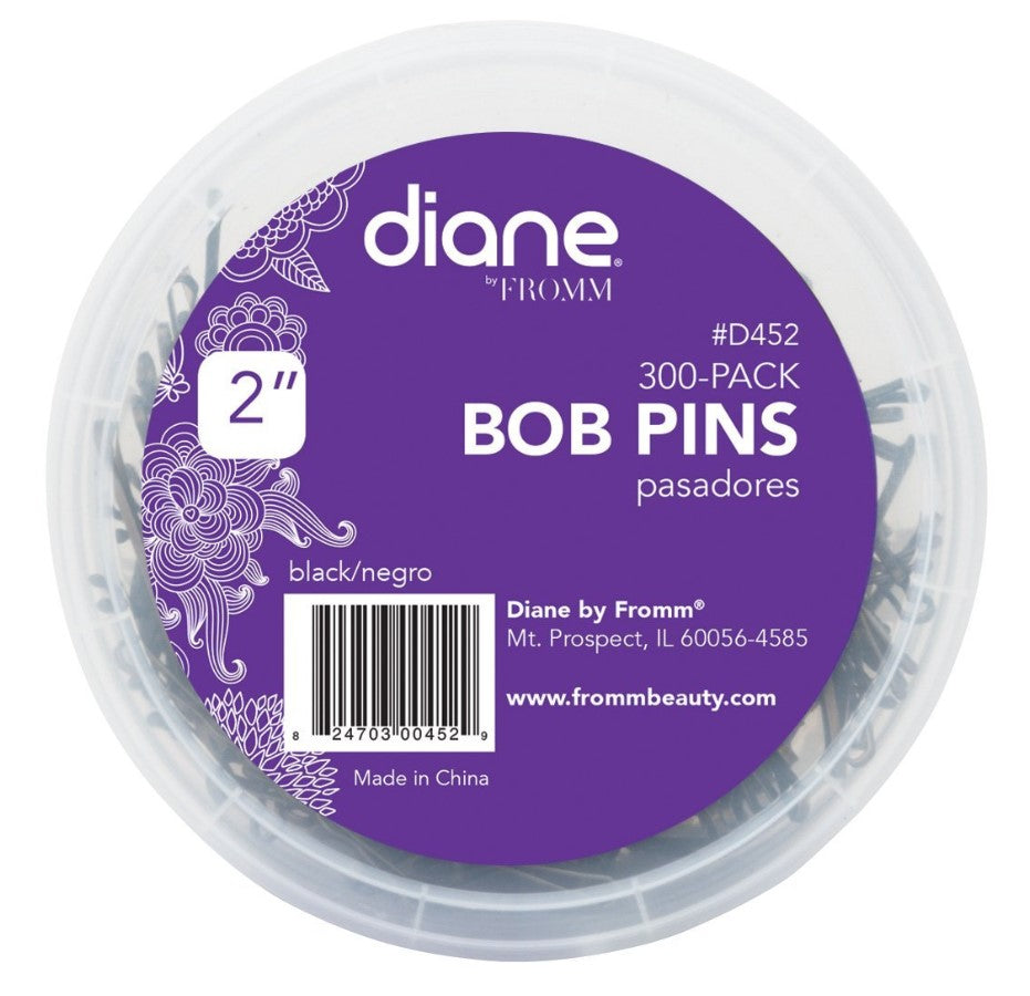 DIANE BOB PINS 2INCHES BLACK  300 PK D452