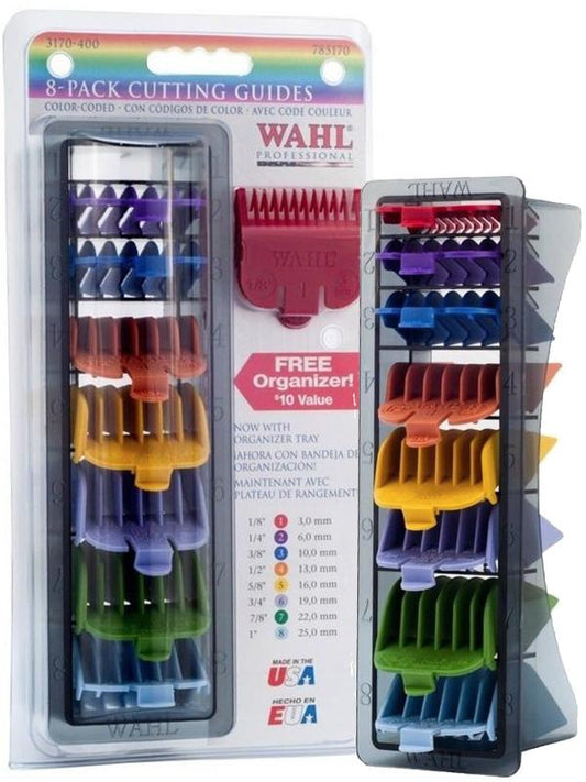 WAHL BLISTERED 1-8 CUTTING GUIDES - COLOR-CODED