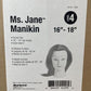 MARIANNA MS JANE MANIKIN HUMAN HAIR, 16" 18"
