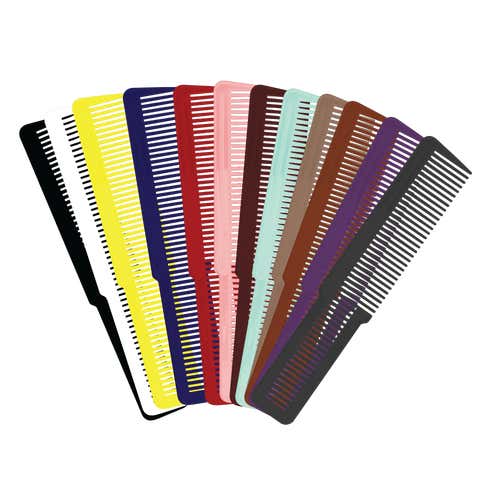 WAHL 12 PACK - COLORED STYLING COMBS - LARGE